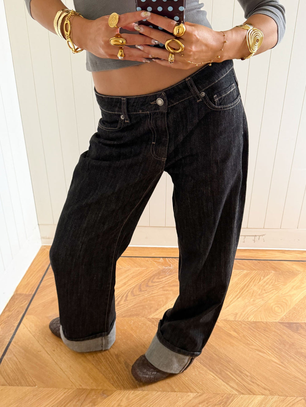 Scandivv jeans with cuffs – Grey