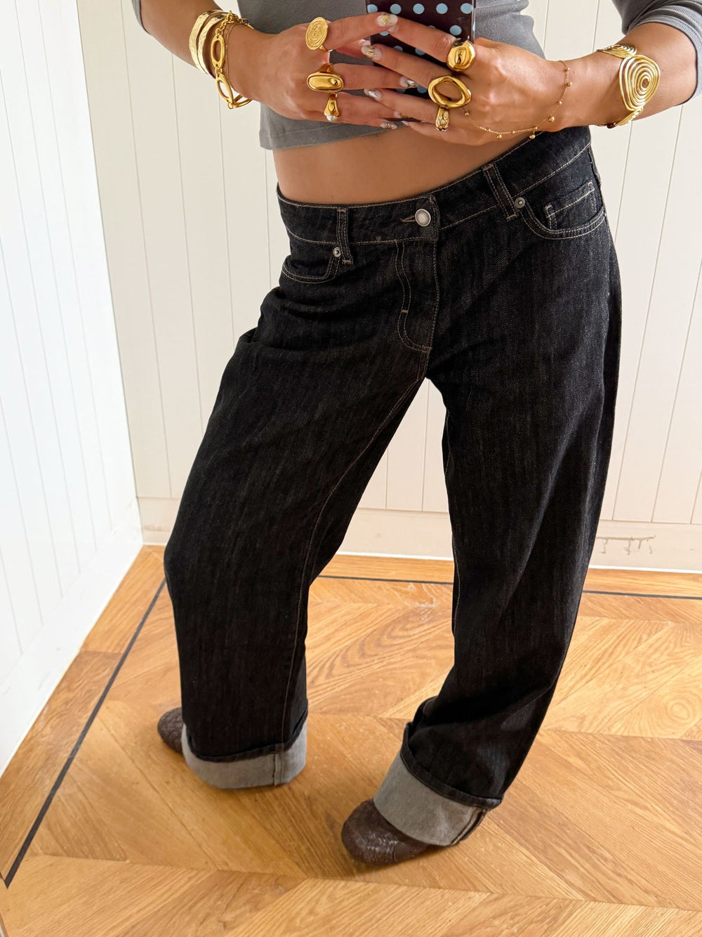 Scandivv jeans with cuffs – Grey