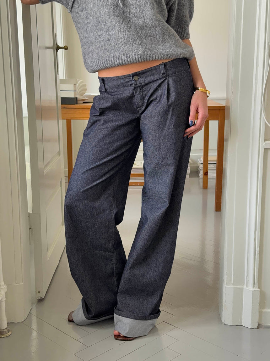 Demi jeans with rolled cuffs - Dark denim