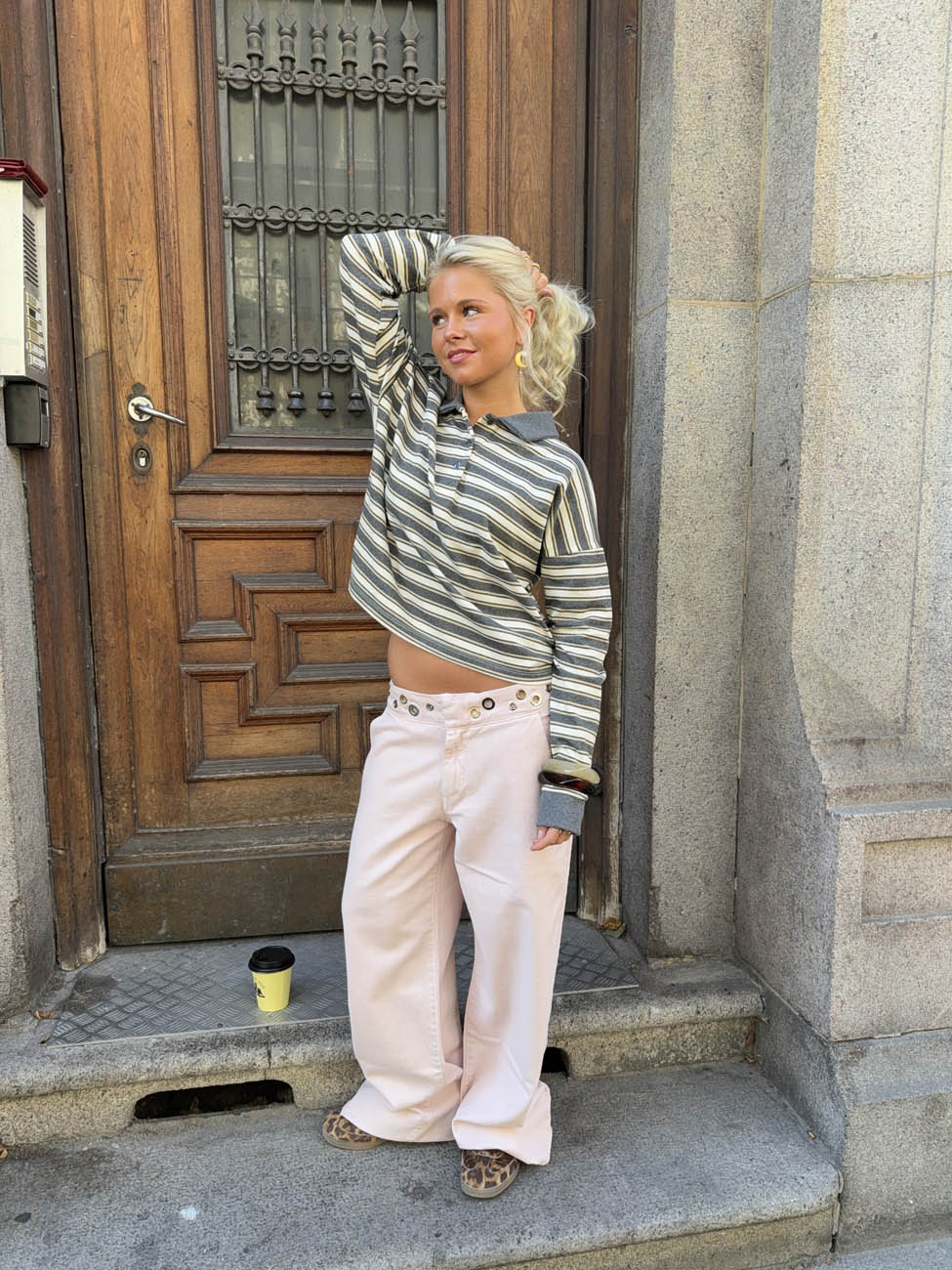 Jeand Rind Tanija jeans with ring details - Light pink – Designbysi.se