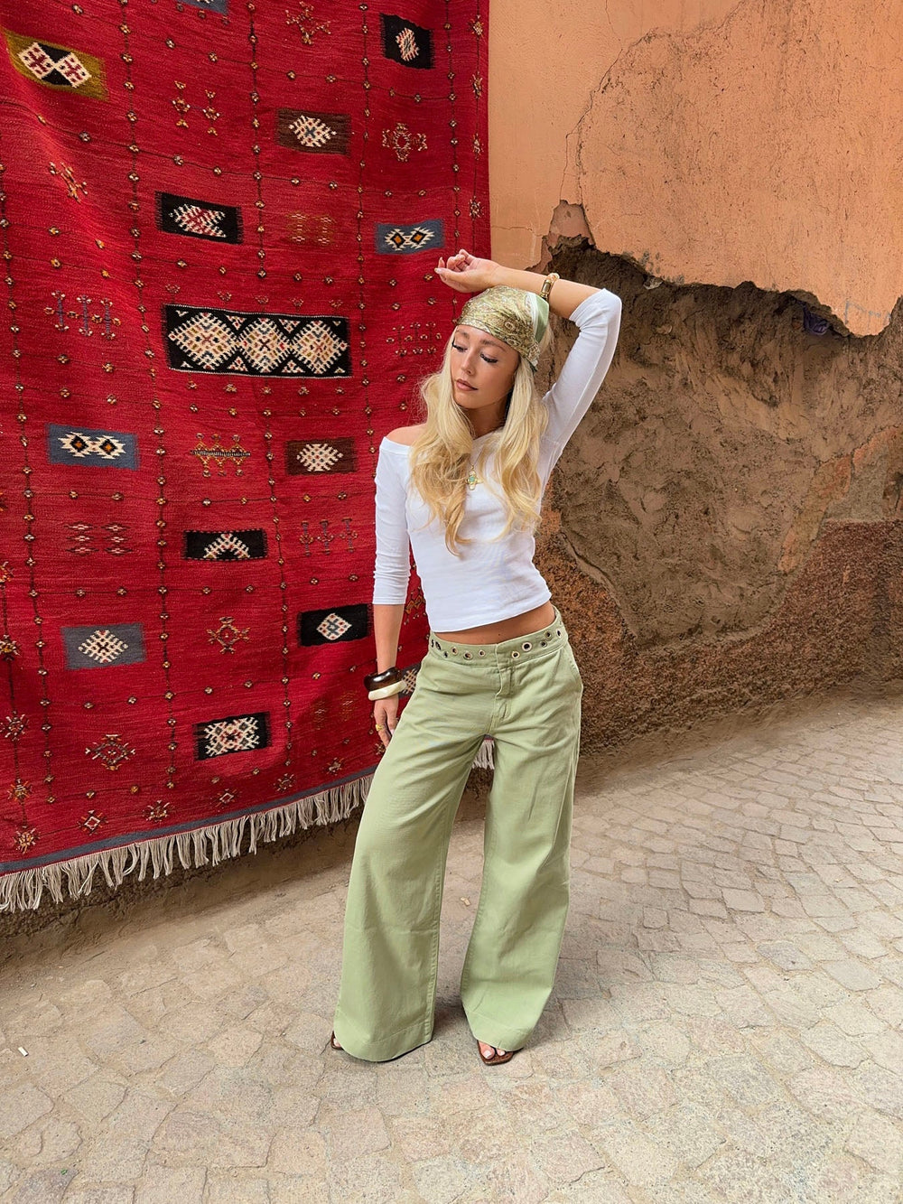 Tanija jeans with ring details - Green