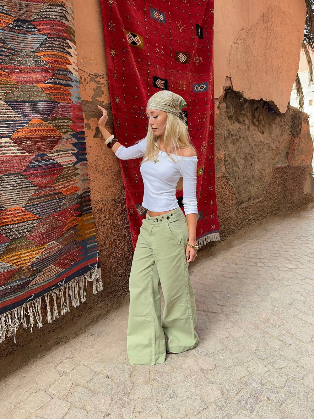 Tanija jeans with ring details - Green