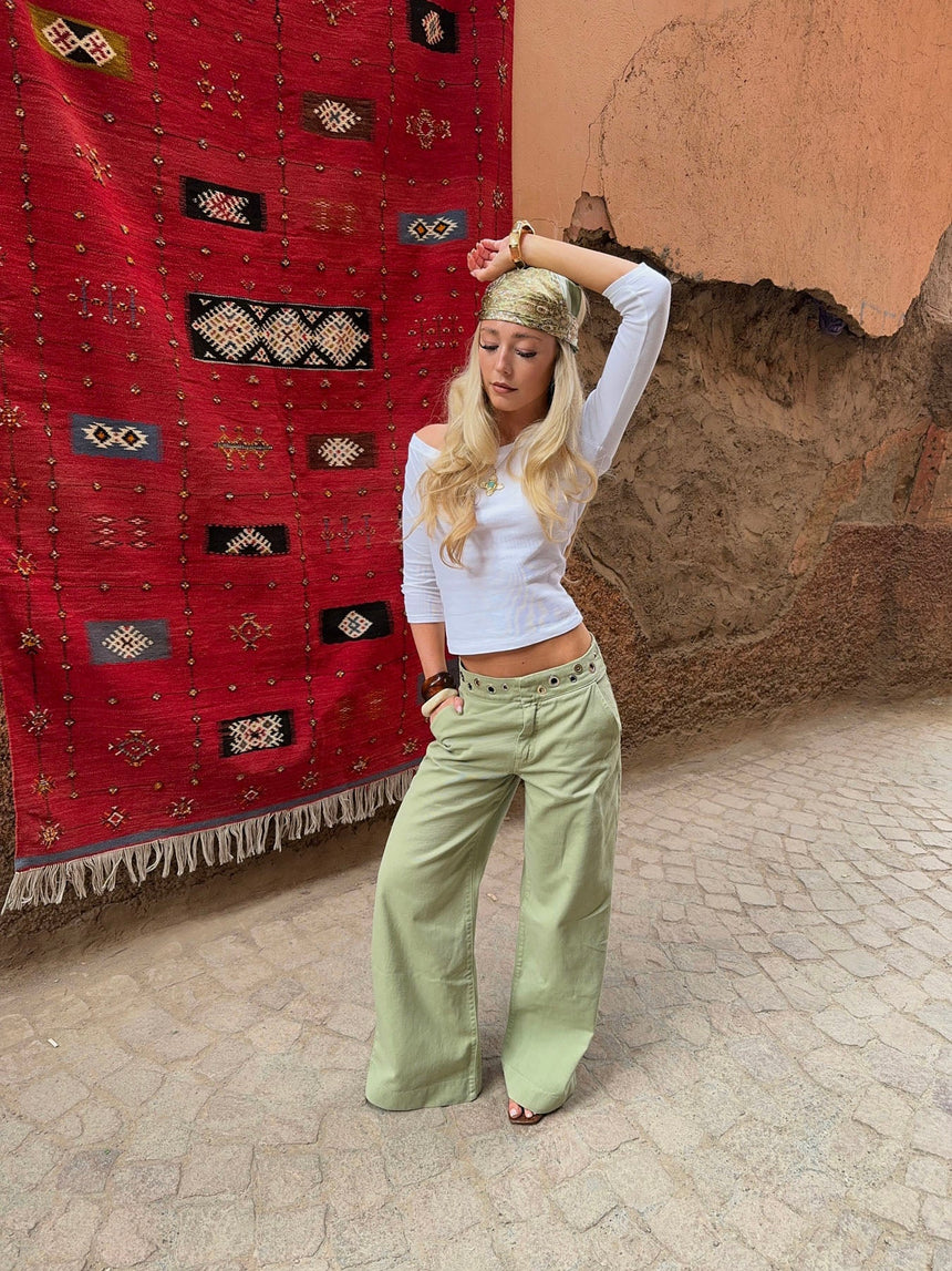 Tanija jeans with ring details - Green