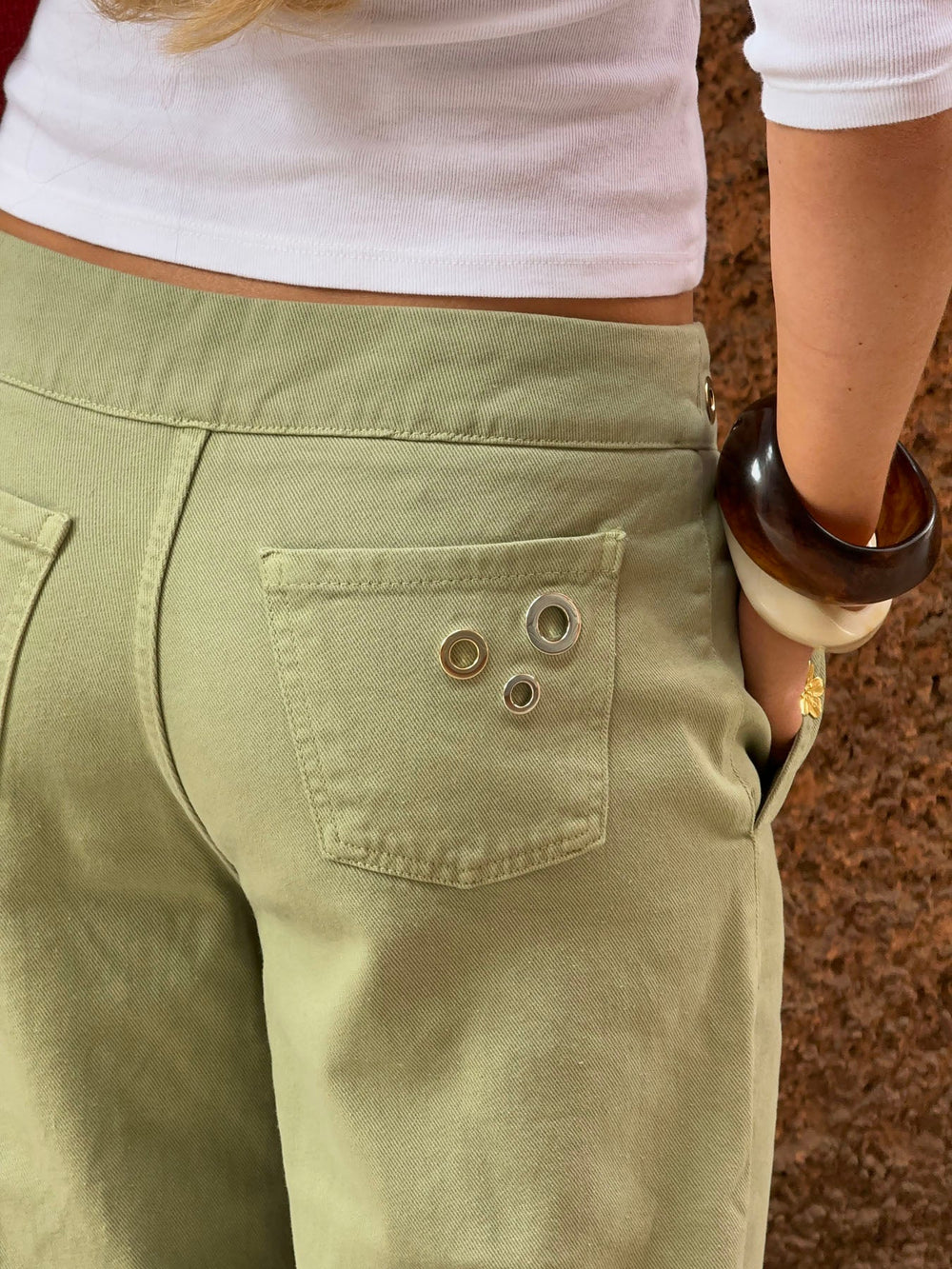 Tanija jeans with ring details - Green