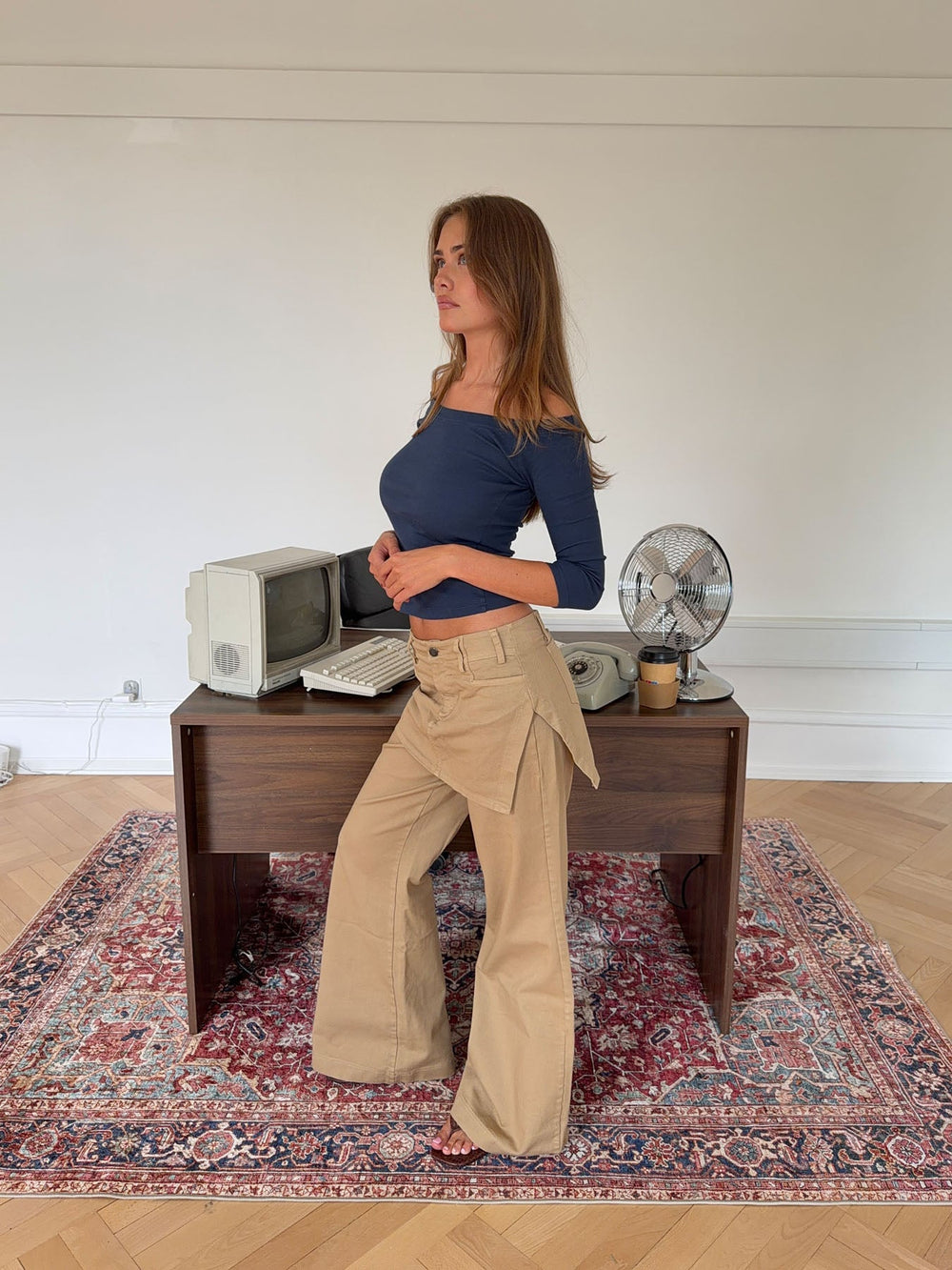 Suna jeans with skirt - Beige