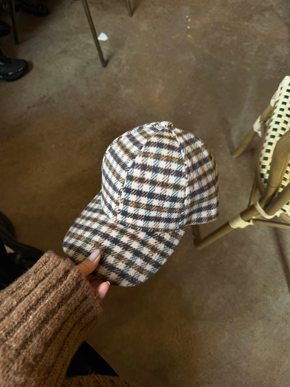 Madeline cap with med checkers - Multi colored