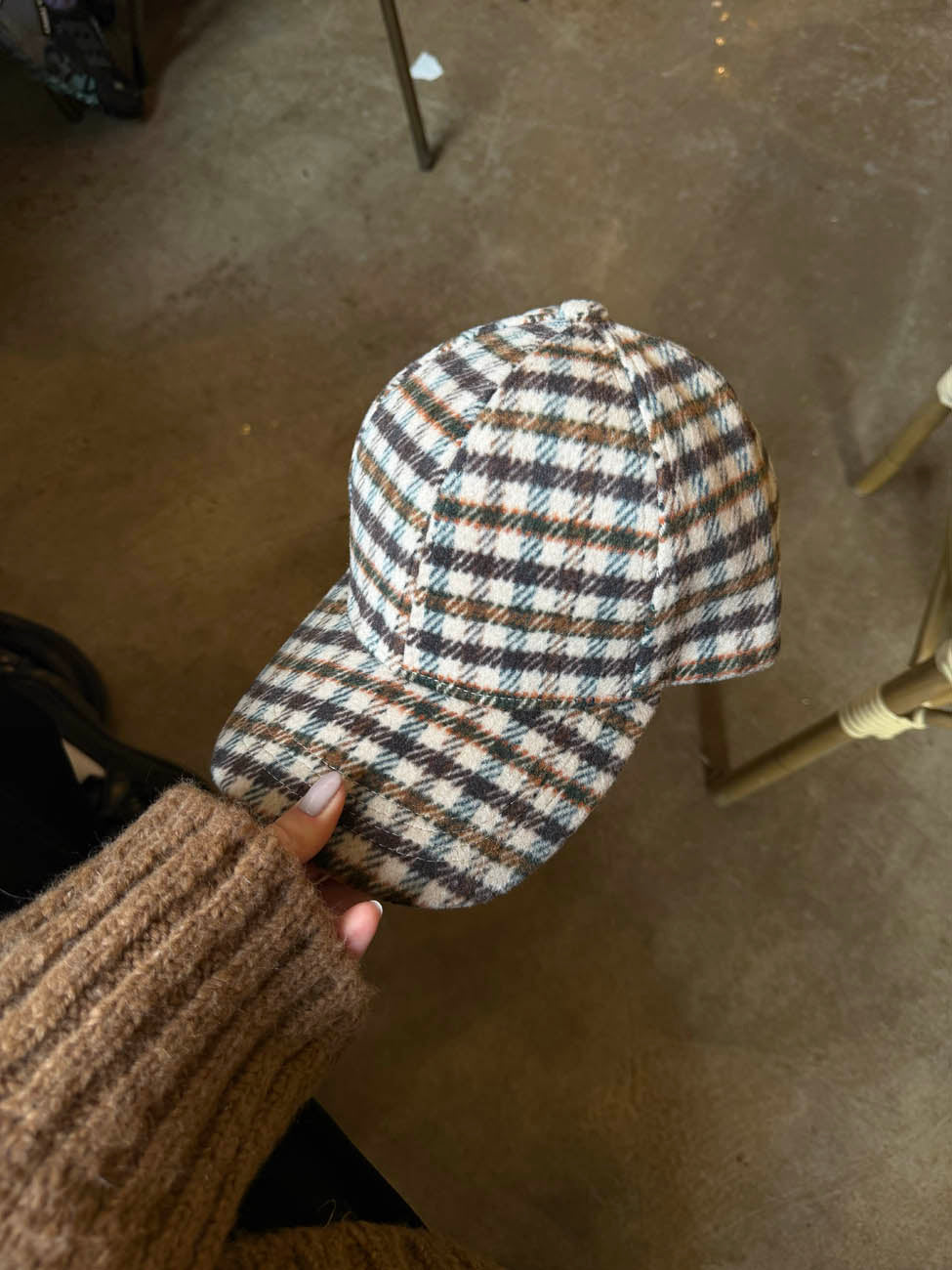 Madeline cap with med checkers - Multi colored