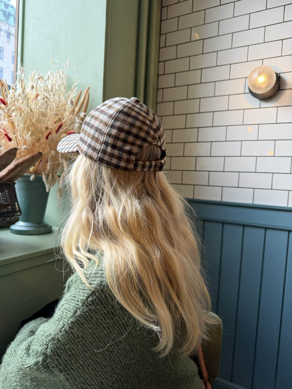 Madeline cap with med checkers - Multi colored