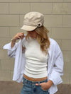 Kammi cap with details  - Light beige