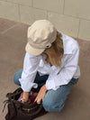 Kammi cap with details  - Light beige