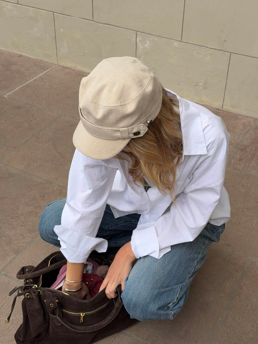 Kammi cap with details  - Light beige