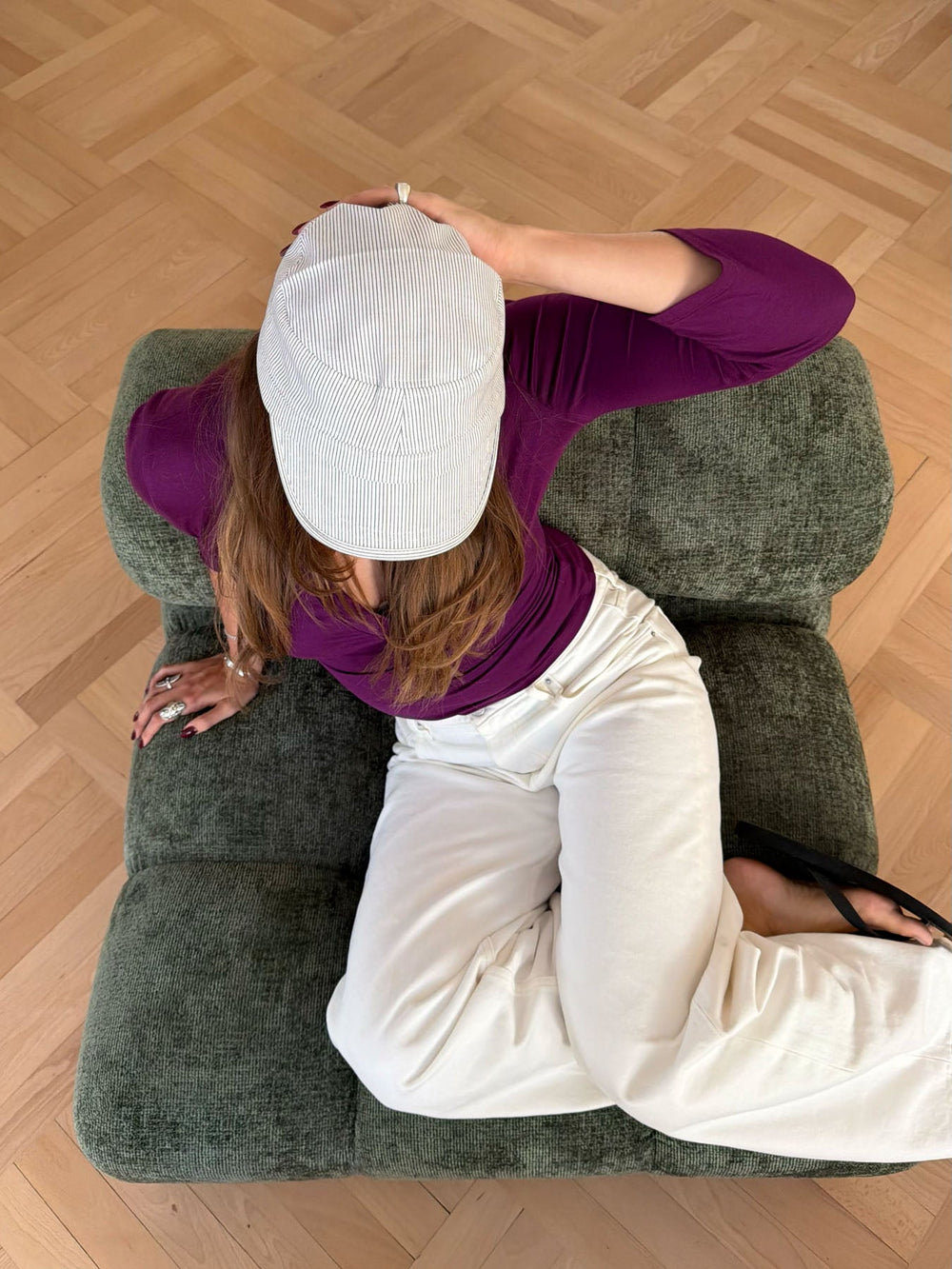 Tony cap with stripes - Grey/white