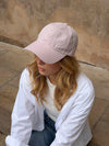 Feline cap with checkers - Light pink/white