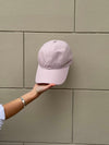 Feline cap with checkers - Light pink/white
