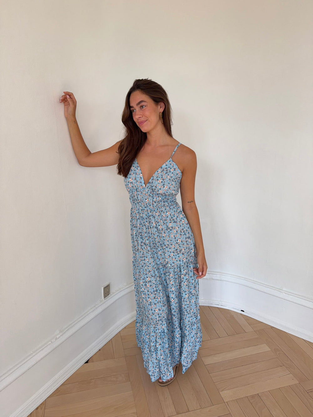 Kimora maxi dress with flowers - Blue