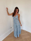 Kimora maxi dress with flowers - Blue