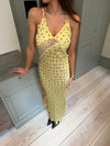 Emily dress with flowers - Yellow