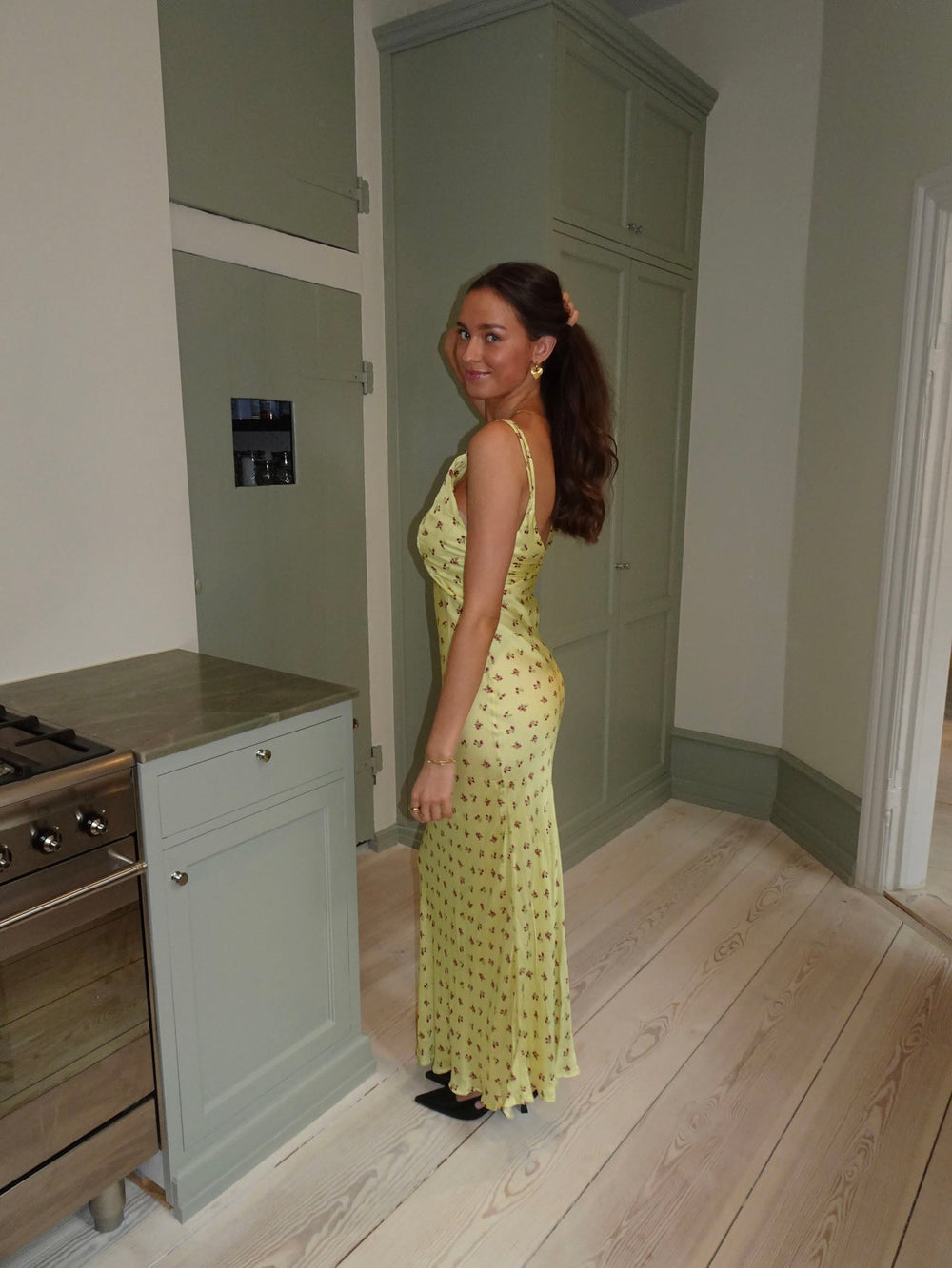 Emily dress with flowers - Yellow