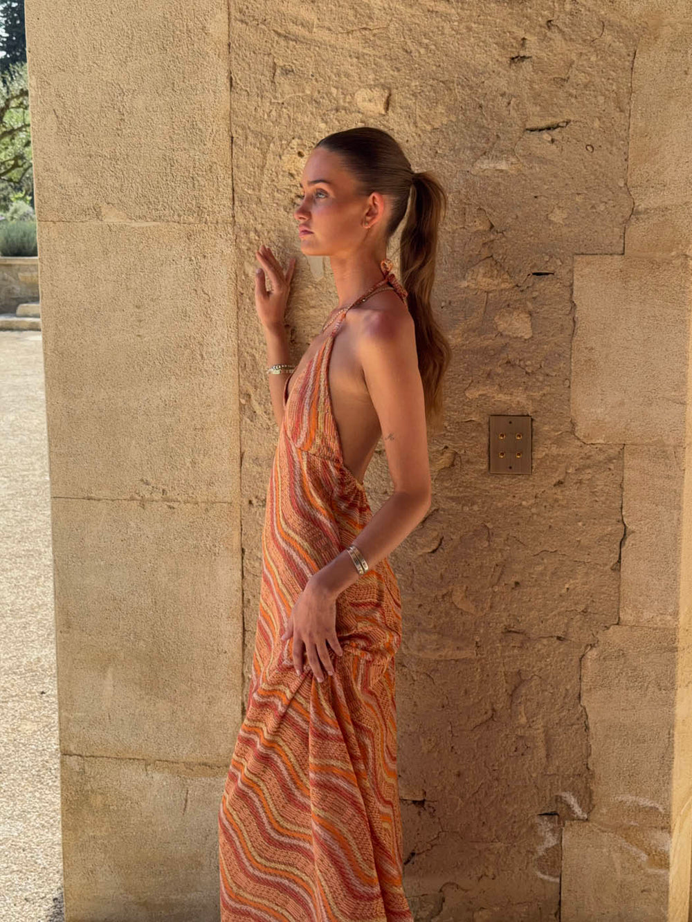Klea dress with pattern - Orange