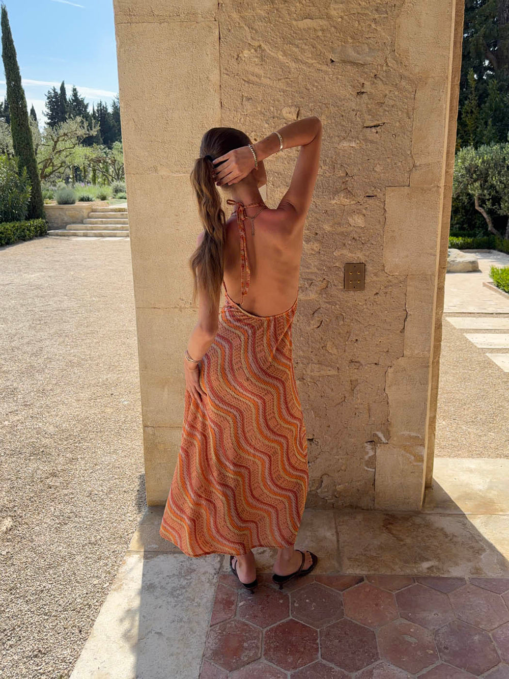Klea dress with pattern - Orange
