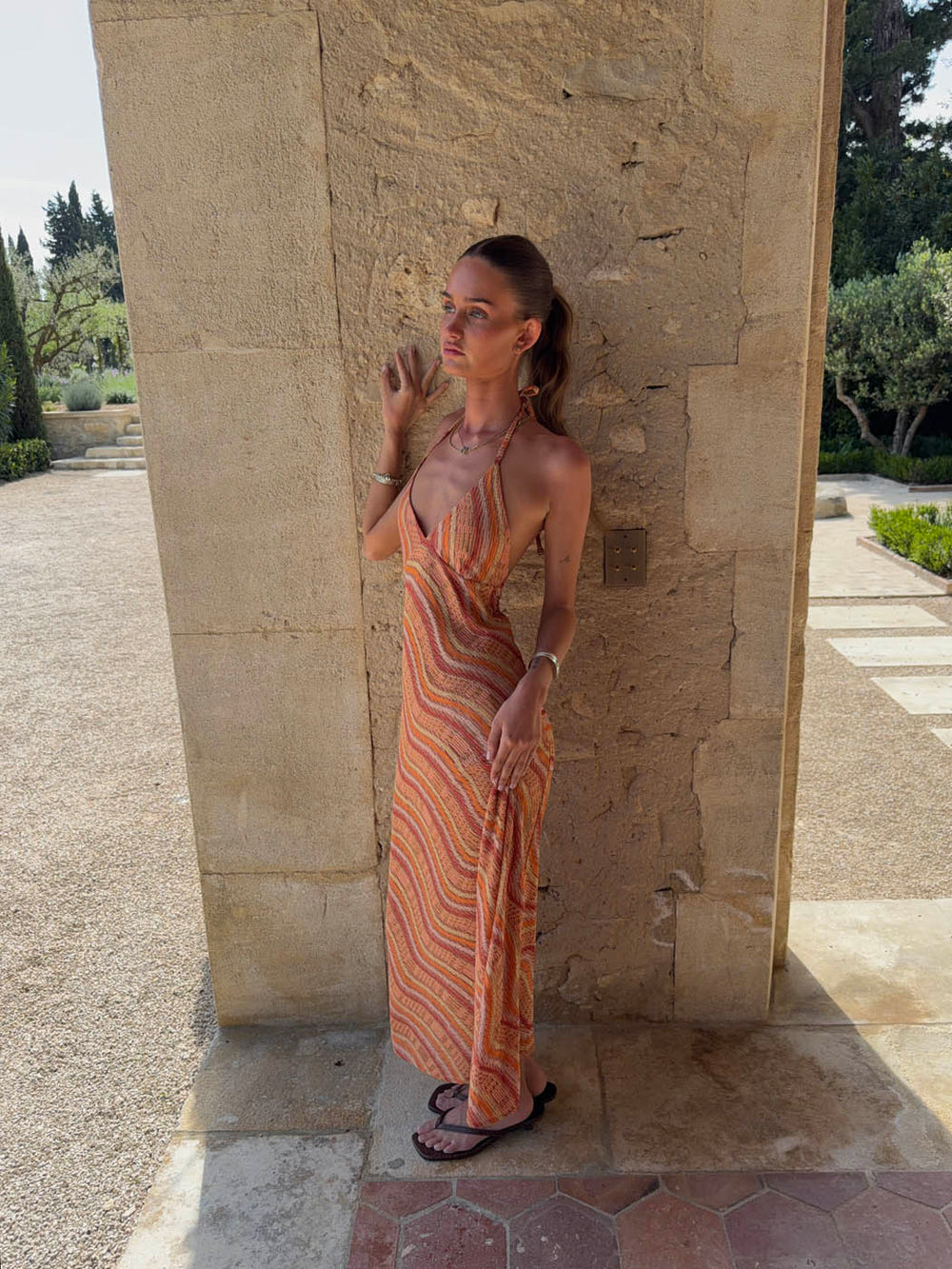 Klea dress with pattern - Orange
