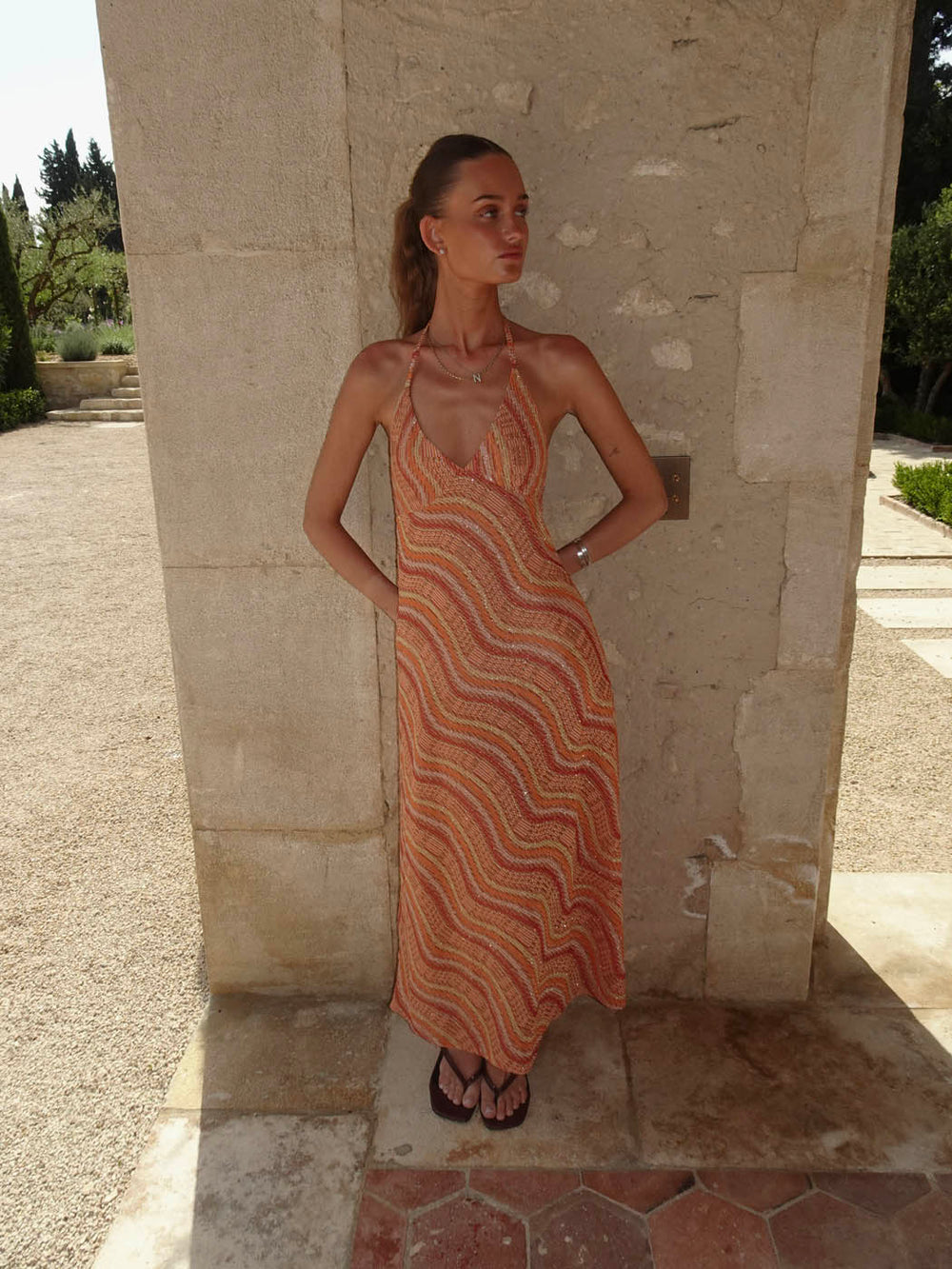 Klea dress with pattern - Orange