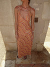 Klea dress with pattern - Orange