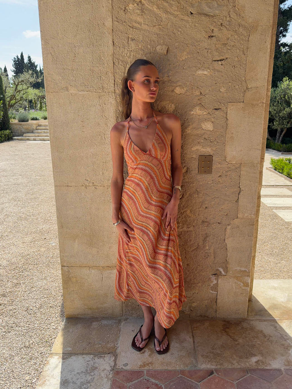 Klea dress with pattern - Orange
