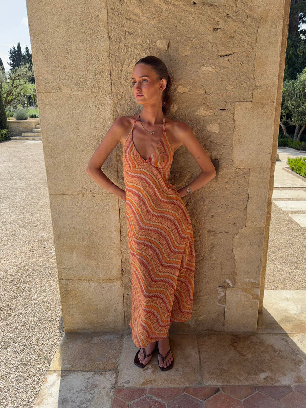 Klea dress with pattern - Orange