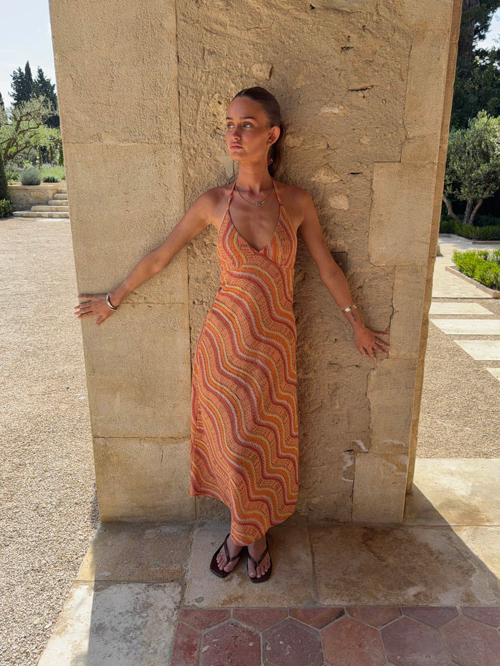 Klea dress with pattern - Orange