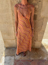 Klea dress with pattern - Orange