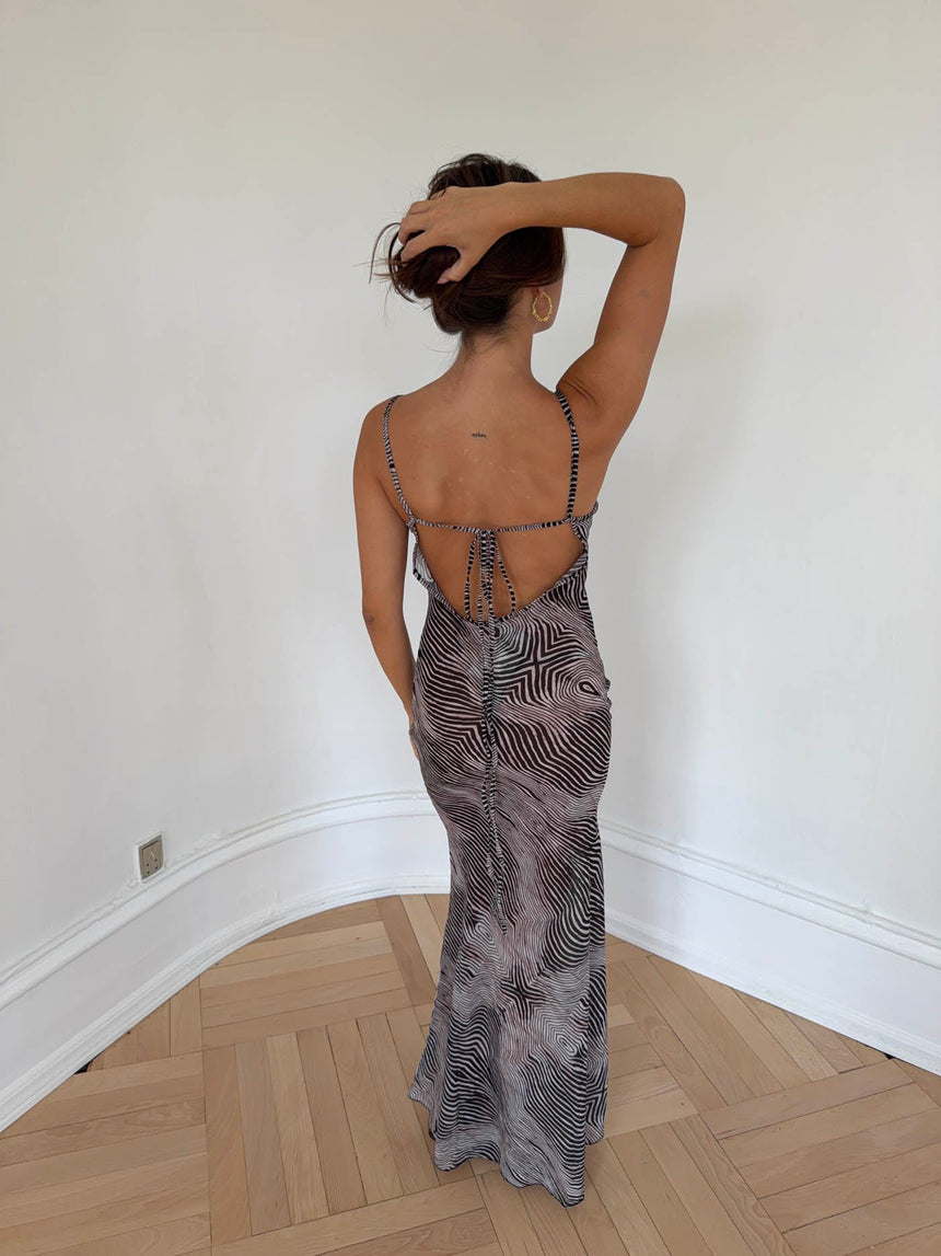 Susyla dress in zebra print – Black/white/grey