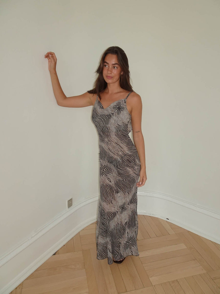 Susyla dress in zebra print – Black/white/grey