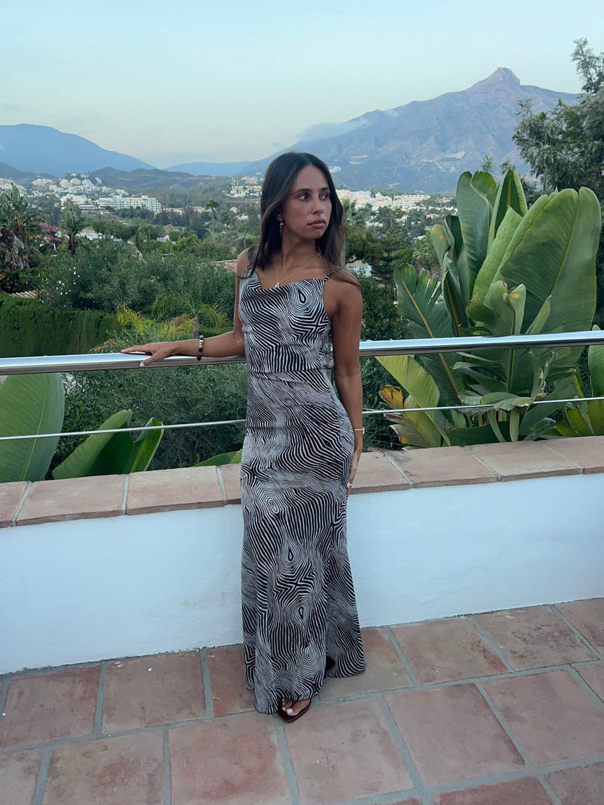 Susyla dress in zebra print – Black/white/grey