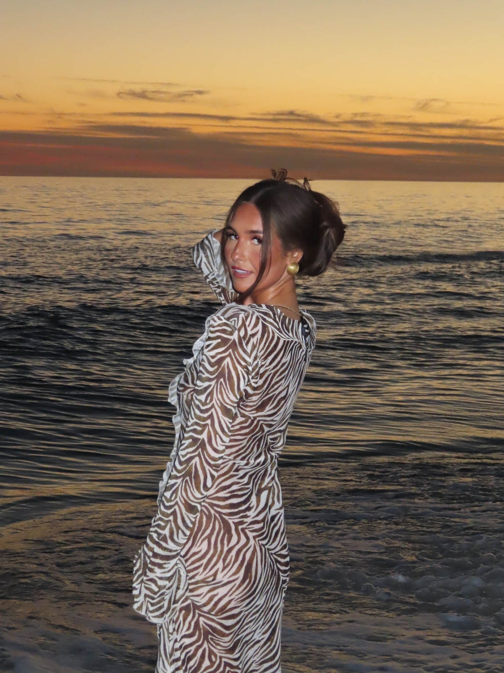 Amy dress with zebra print - Black/white