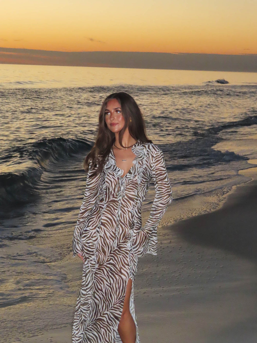 Amy dress with zebra print - Black/white