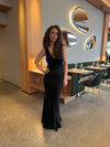 Miana maxi satin dress - Black