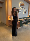 Miana maxi satin dress - Black