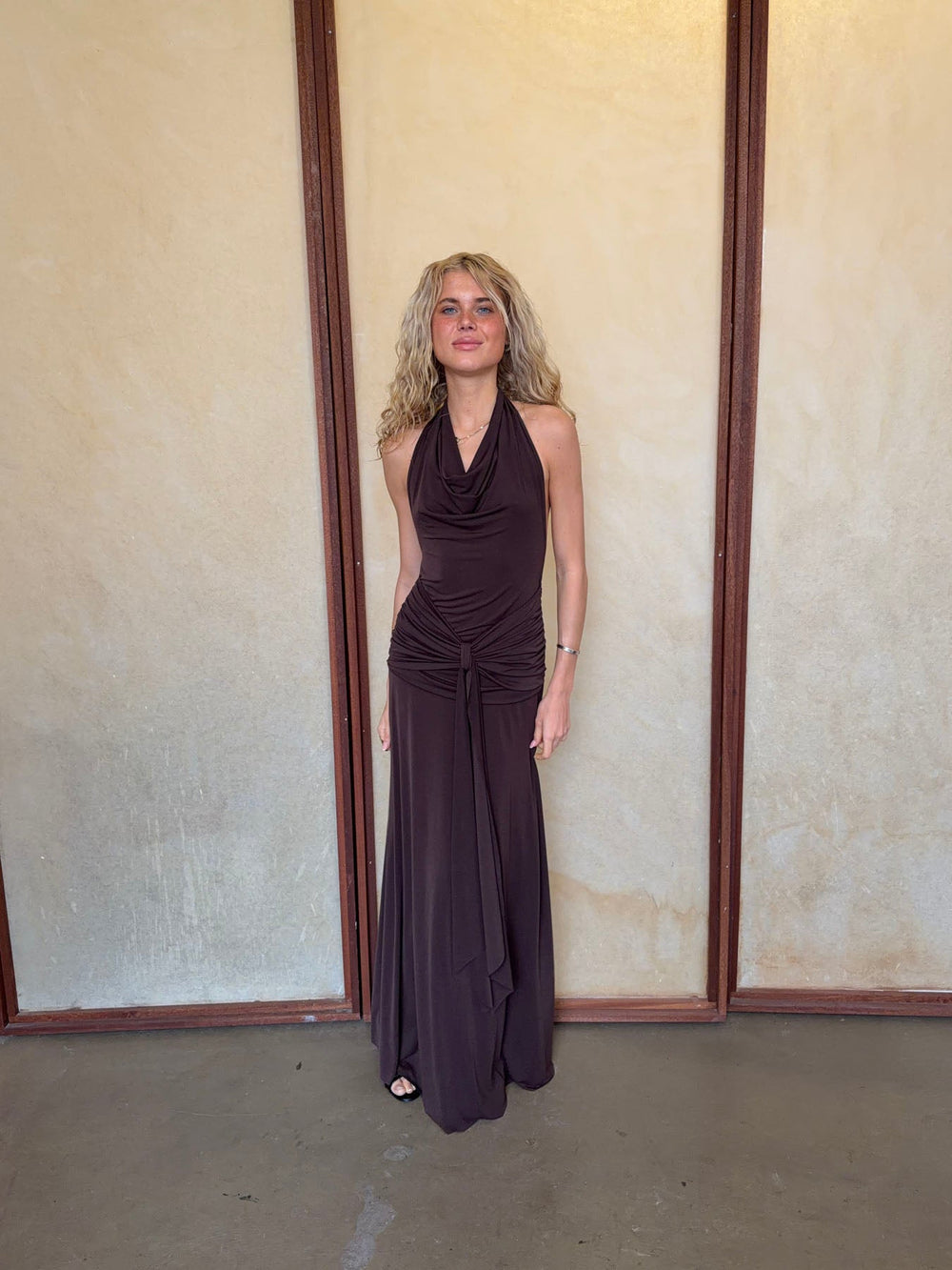 Designby Si Redina Dress with Open Back - Brown - Size M/L - Womens Dresses Designby Si Redina Dress with Open Back - Brown - Size M/L - Womens Dresses