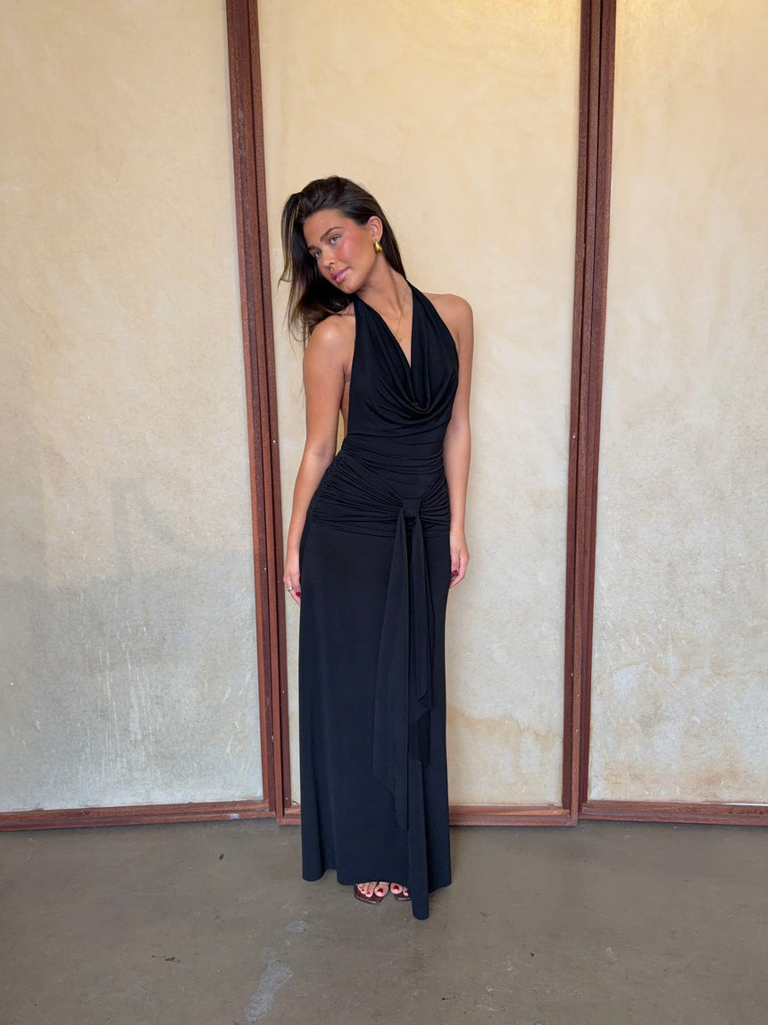 Redina dress with open back - Black