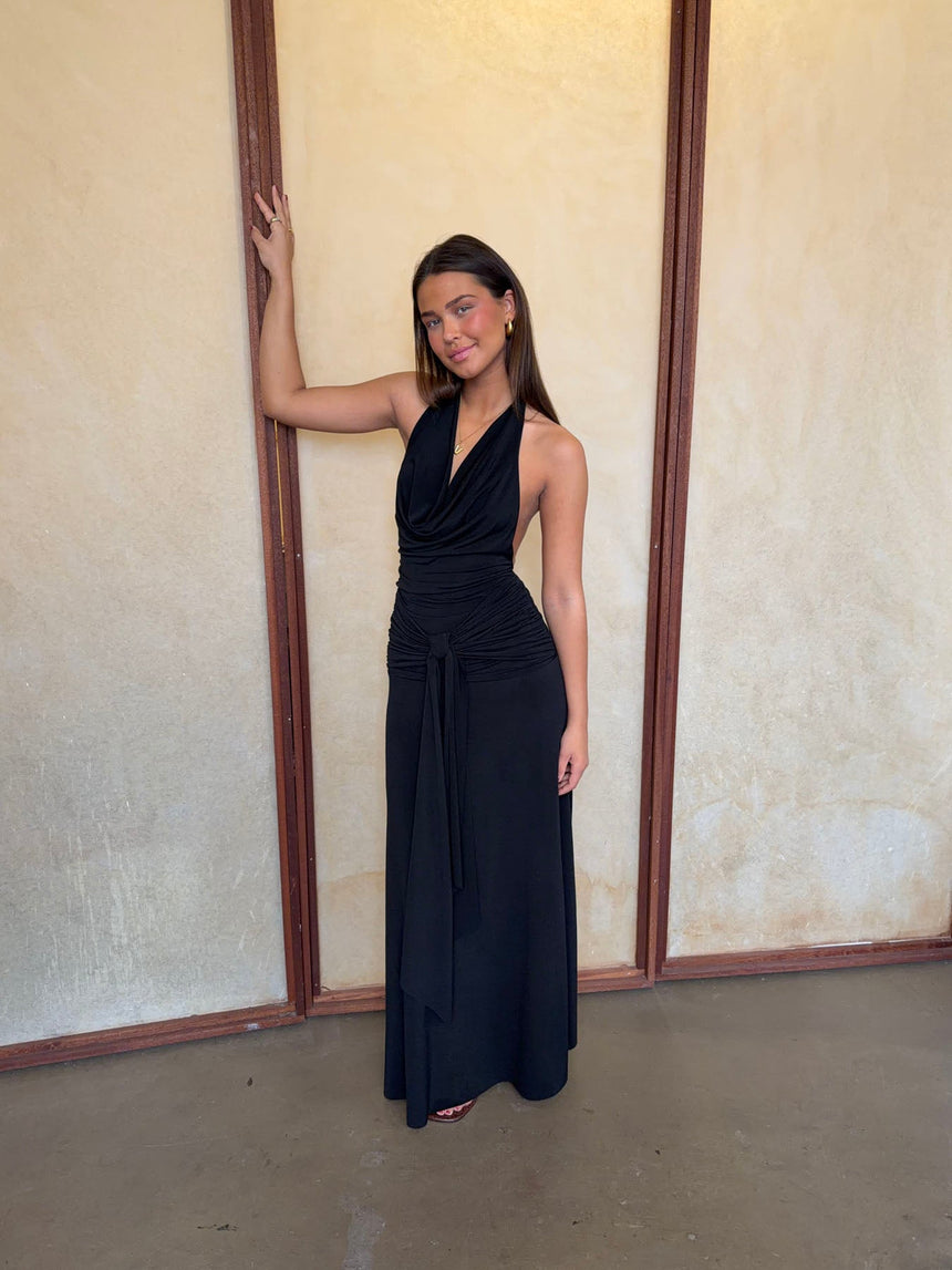 Redina dress with open back - Black