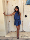 Kaiana dress with an open back – Blue