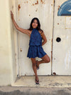 Kaiana dress with an open back – Blue