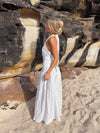 Cassy dress with open back - White