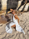 Cassy dress with open back - White