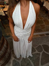 Cassy dress with open back - White