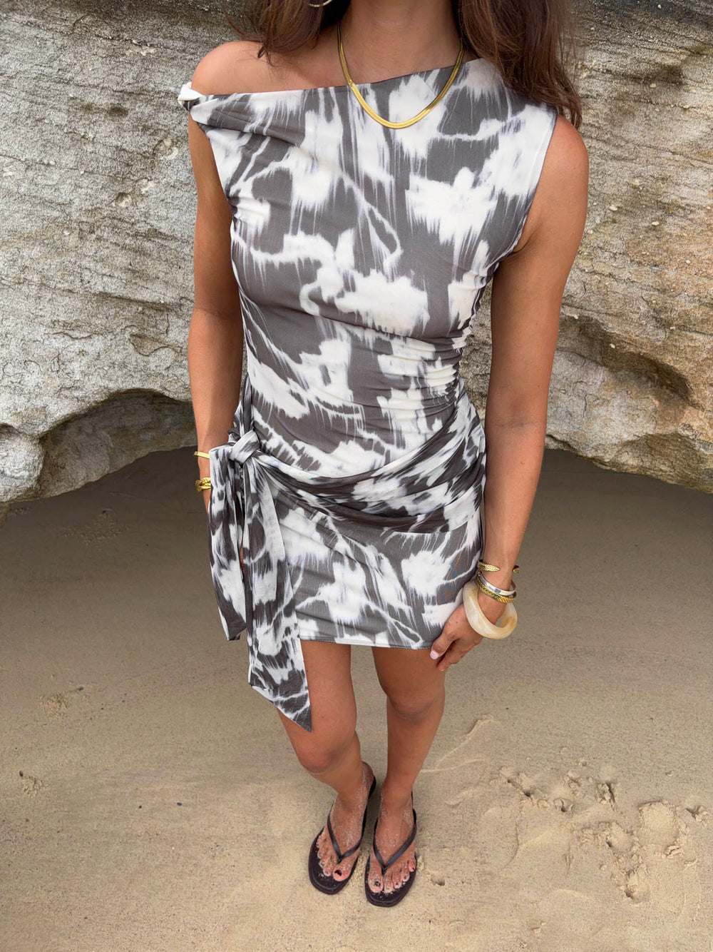Wilda dress - Grey/white