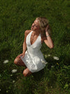 Zosia dress with tie detail – White
