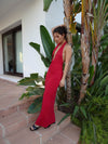 Tasha dress with open bag - Red