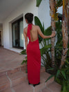 Tasha dress with open bag - Red